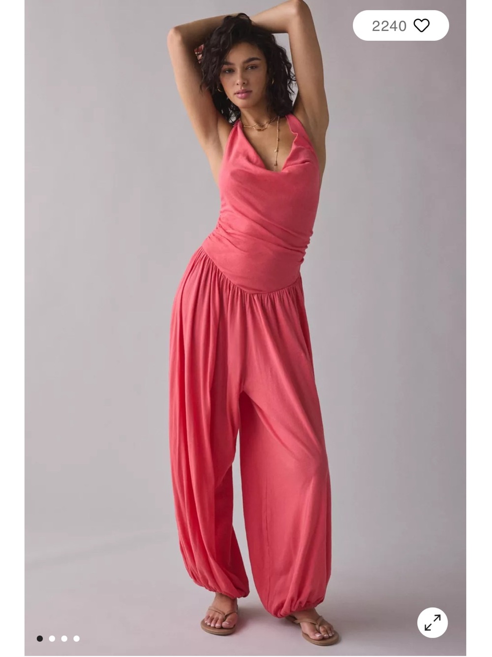 **THIS BUT IN GREEN** SEE PICS Halter Jumpsuit with Draped Top Urban Outfitters